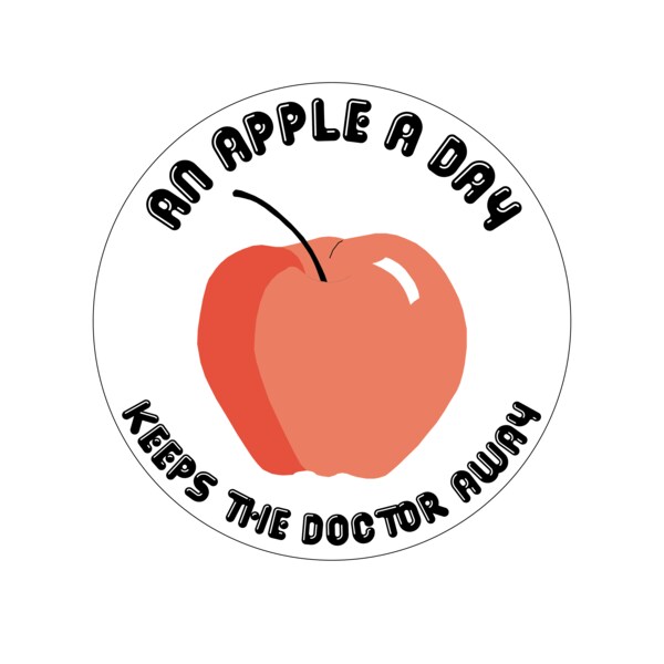 An Apple A Day 1-15/16" circle